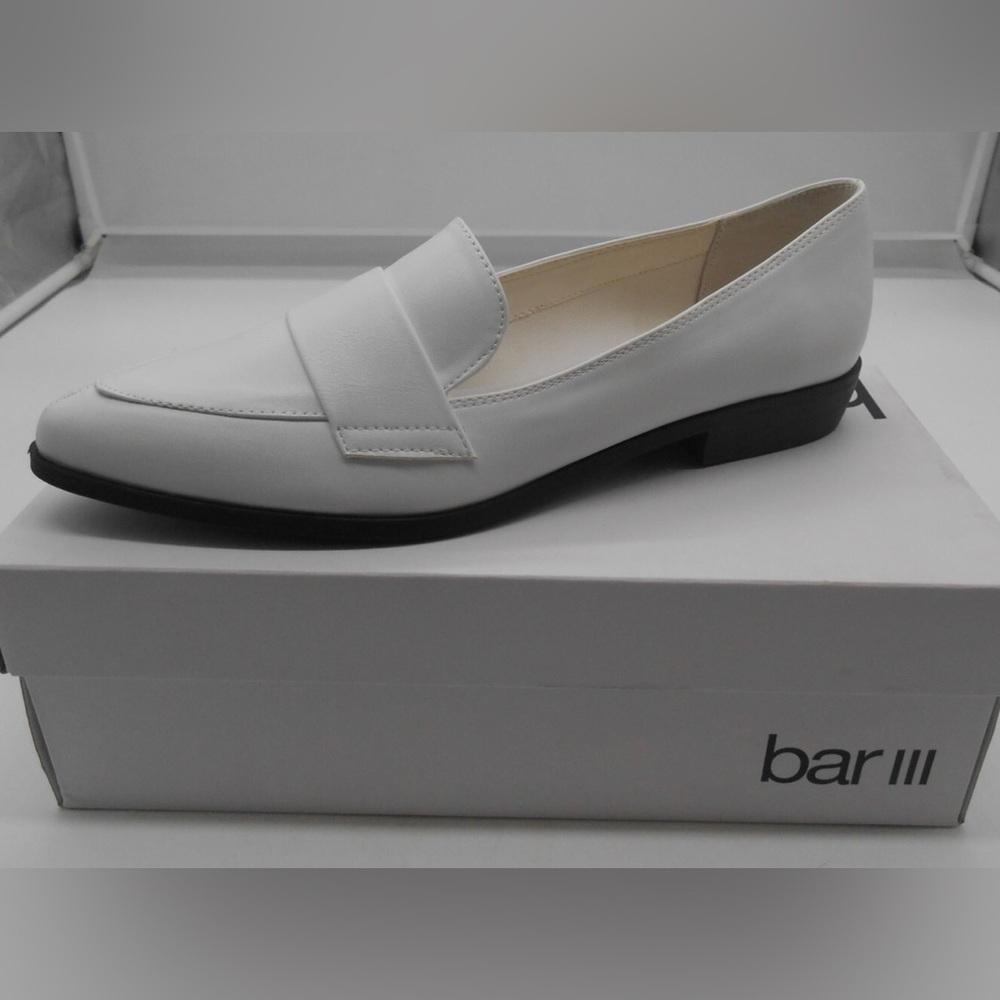 Bar III Involve White Synthetic Penny Loafer
